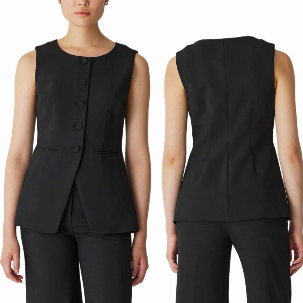 Rebecca Taylor Refined Suiting Button Front Vest
